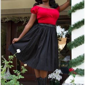 NWT BLACK PINUP COUTURE GATHERED SKIRT SIZE 4X